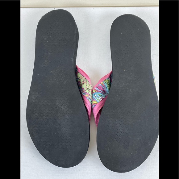 Eliza B Flip Flops Pink Paisley L 8 - Picture 6 of 7